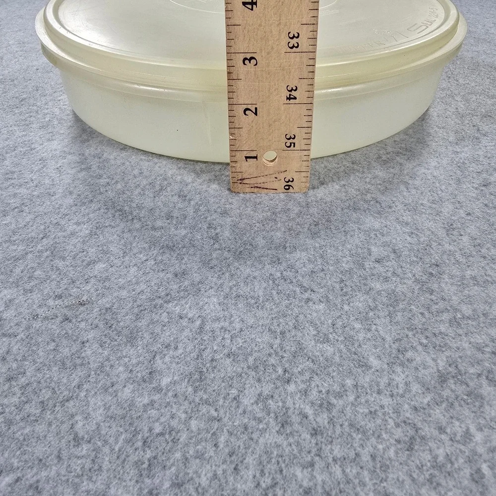 Vintage Tupperware Party Susan Sheer White Replacement Lid & Base 224-5 242-5